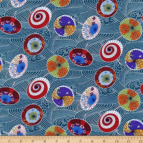 Trans-Pacific Textiles Rainy Day Teal, Quilting Fabric by the Yard