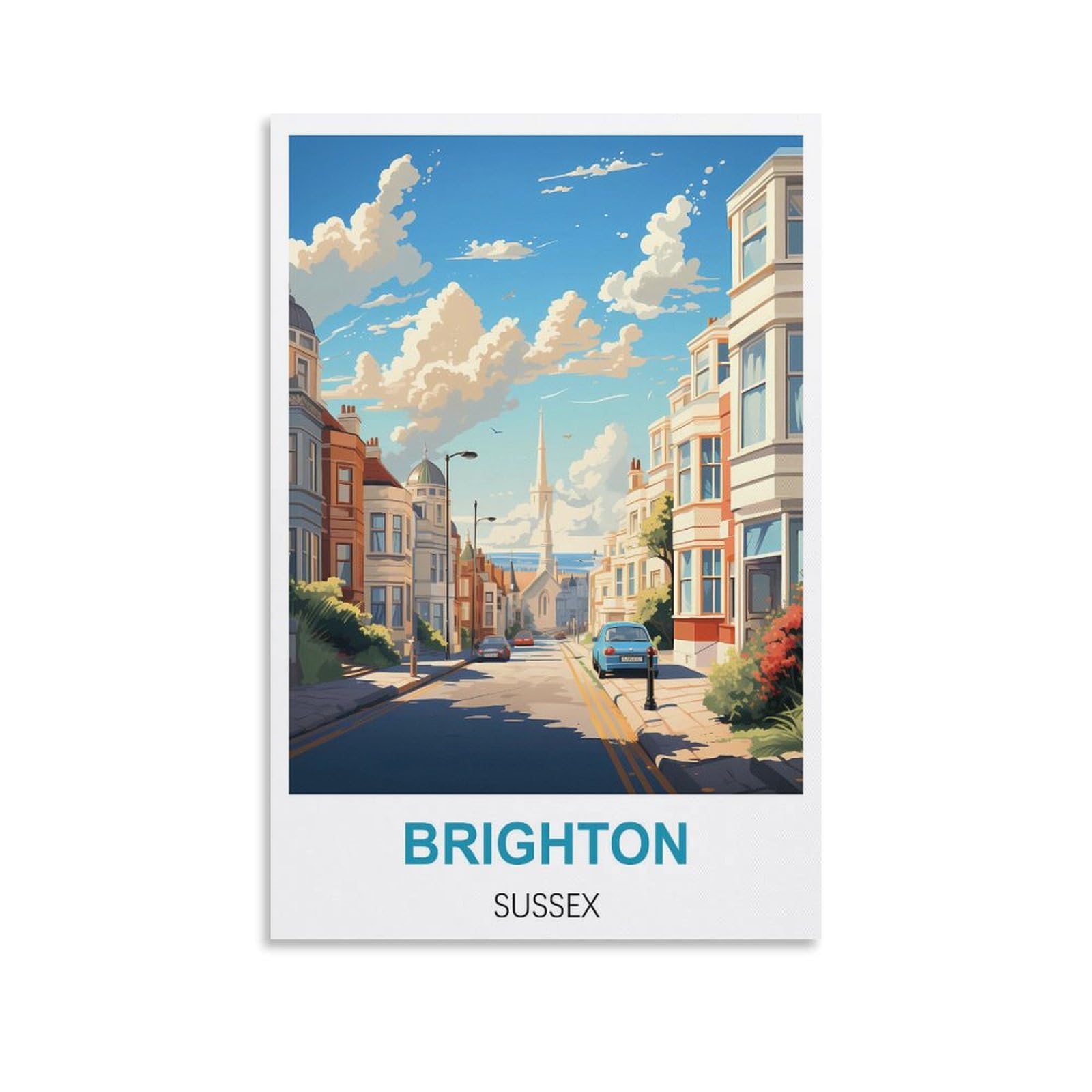 EZMLFA Diamond Painting Kits for Adults,Brighton Sussexs DIY Diamond Painting Art Kit for Beginners Home Wall Decor Arts and Craft Kits for Adults Kids 50x60cm
