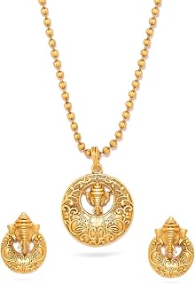 Rubans Temple Necklace Set Gold Plated Traditional Stylish Jewellery Gift for Women & Girls Price In India