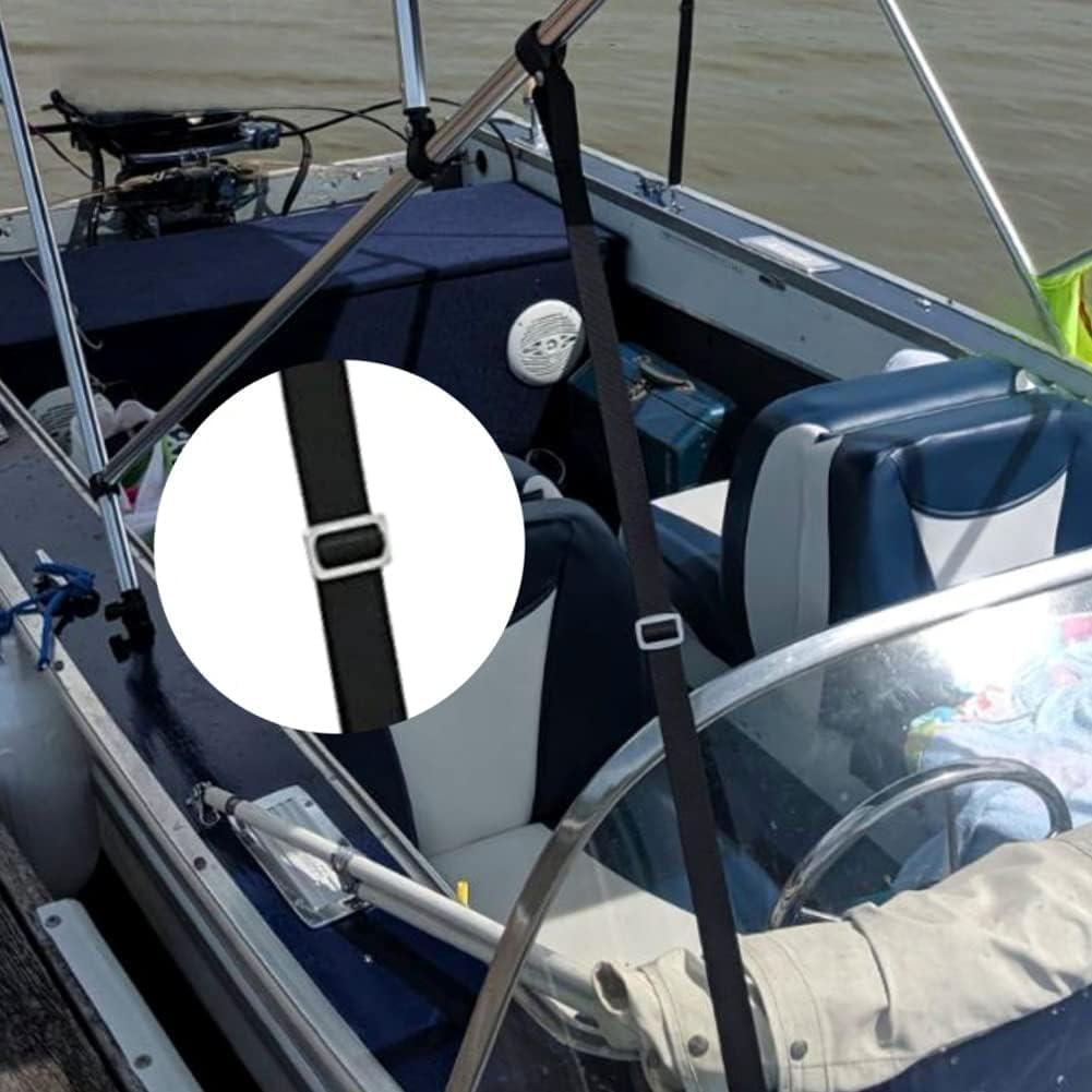 2 Pezzi Nero Cinghie per Tendalino Barca, Regolabili Cinghie Bimini, Cinghia per Tendalino Barca, Cinghie con Tiraggio per Tendalino Barca, Cinghia Tendalino per Barca, Canoa, Kayak, Yacht