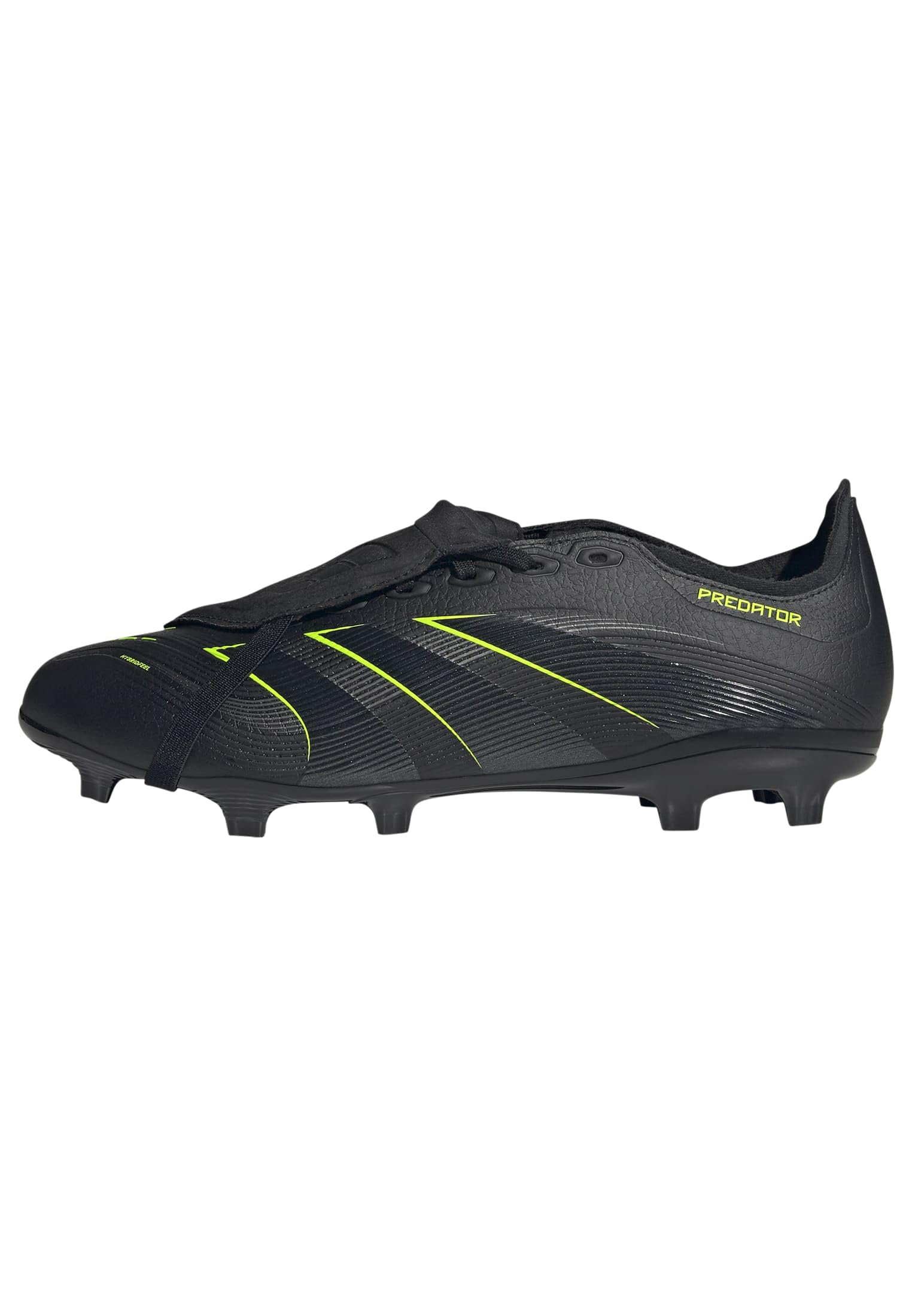 adidas Unisex Predator League Fold-Over Tongue Firm Multi Ground Football Boots, Core Black/Carbon/Lucid Lemon, 9.5 UK