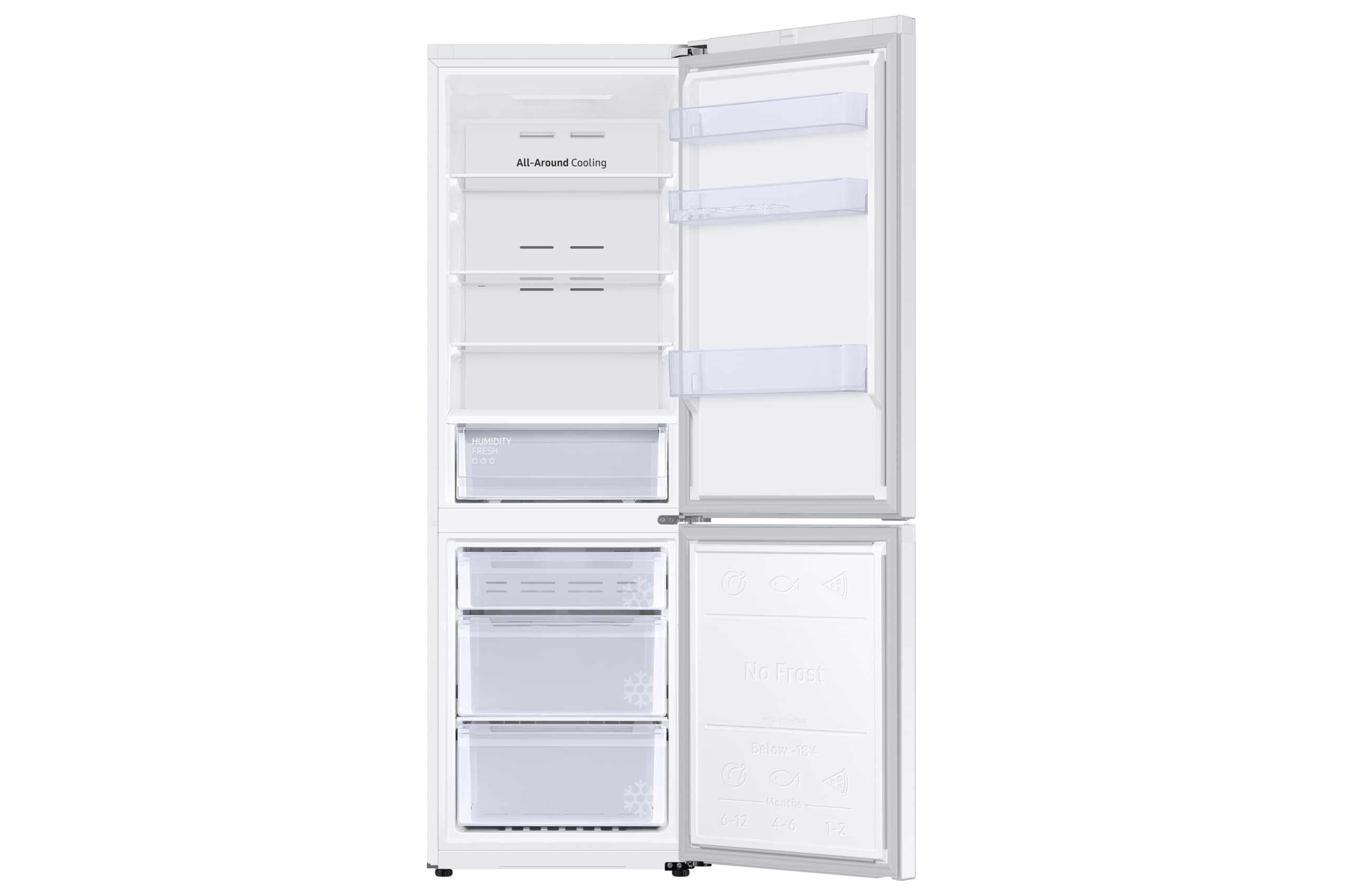 Samsung Frigorífico Combi AI 185.5cm All Around Cooling 344L Clase C Blanco RB34C600CWW/EF [Clase de eficiencia energética C]