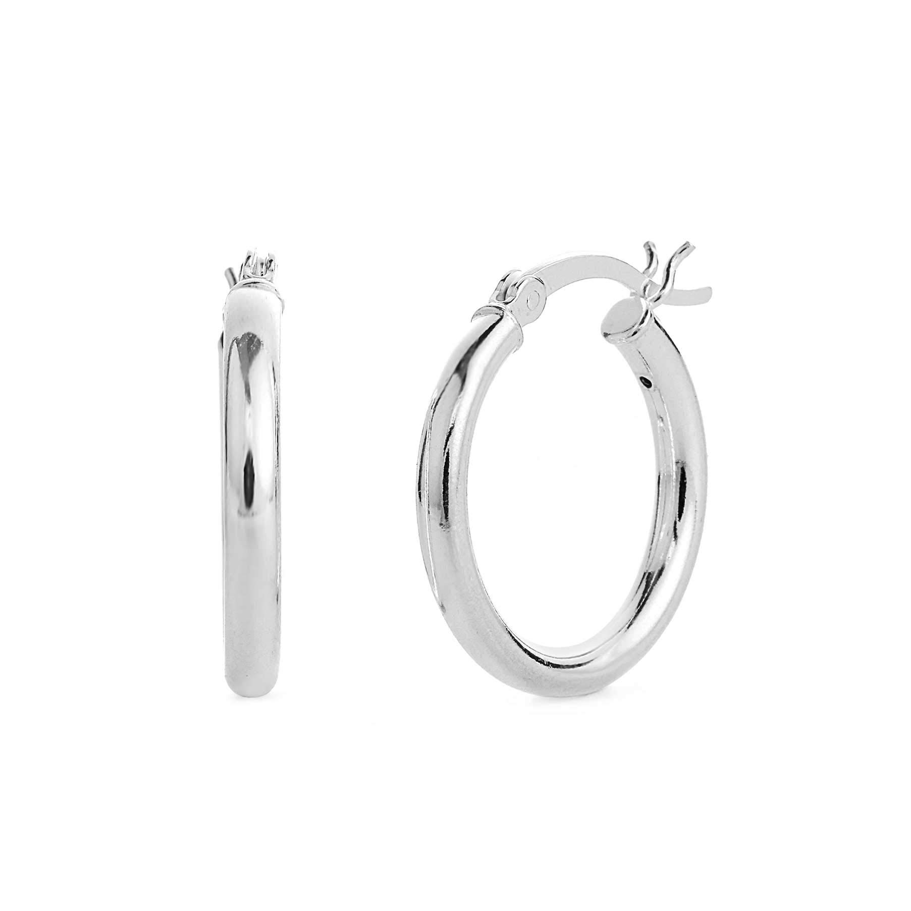 KEZEF925 Sterling Silver Hoop Earrings for Women - High Polish, Lightweight, Hypoallergenic S925 Earrings, 18/20/35/40mm