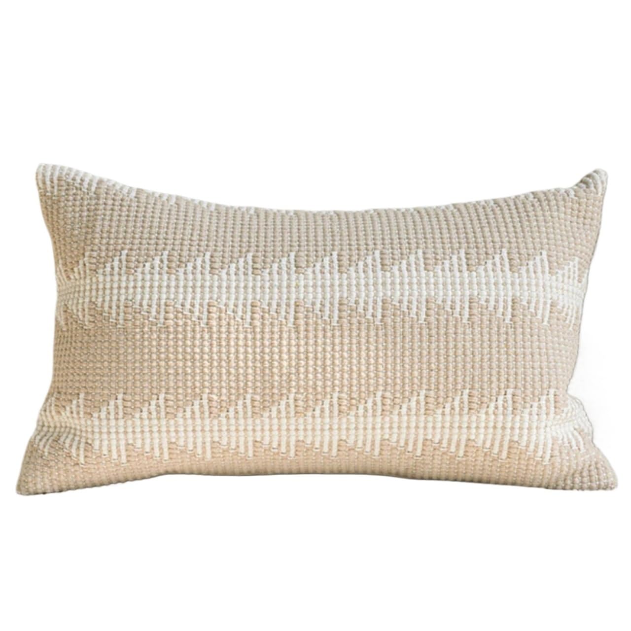 EVAWOIFN Pillow Cases Cream Jacquard Lumbar Pillow Cover 12x20in Oat Texture Embroidered Covers Decorative For Sofa Home Decor(E-Pillow cover)