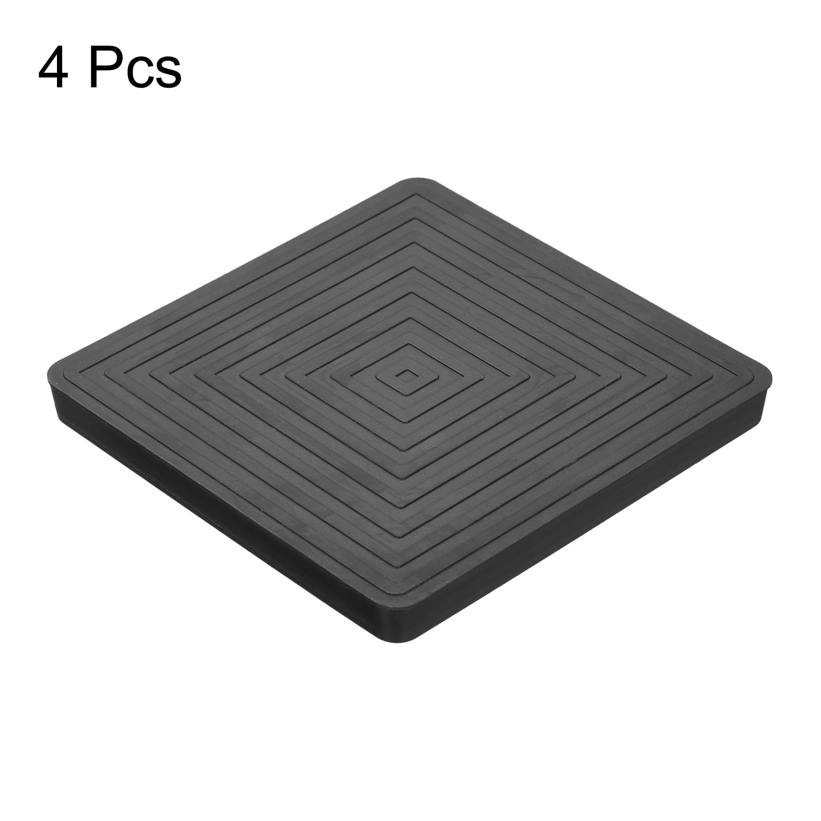 uxcell Chair Leg Floor Protectors, 4Pcs 3.5", Rubber Square Non-Slip Furniture Pads - Image 3
