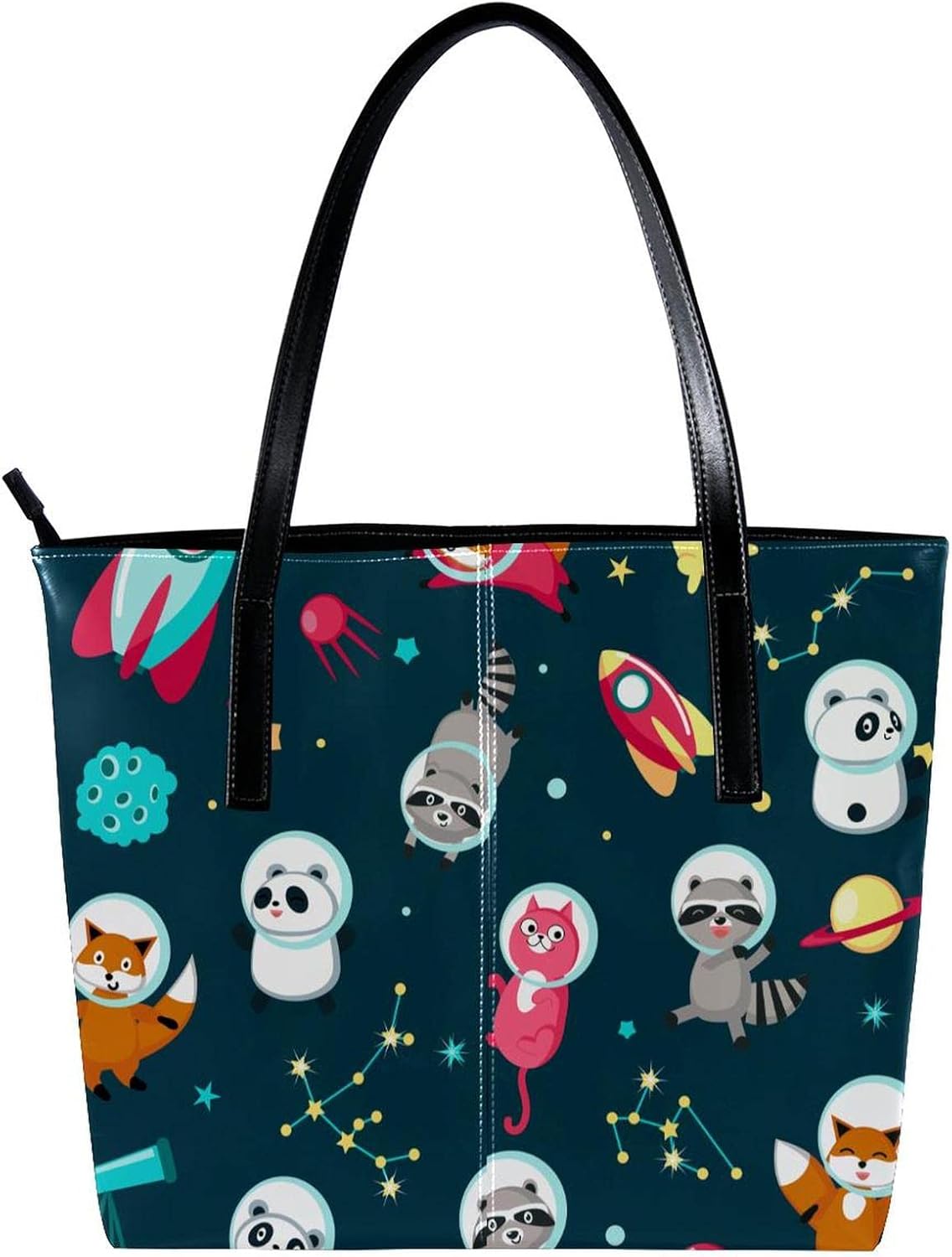 Miniatura 2 de Womens Leather Tote Bag, Seamless Alpaca Cactus Large Heavy Duty Shoulder Bag Travel Work School Handbag