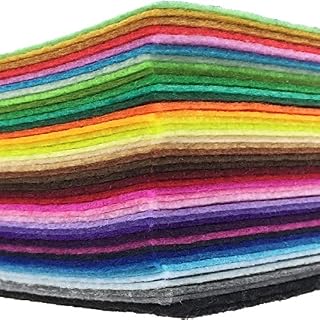flic-flac 42pcs Felt Fabric Sheet DIY Craft Squares Nonwoven 1mm Thick (20 X 30 cm)