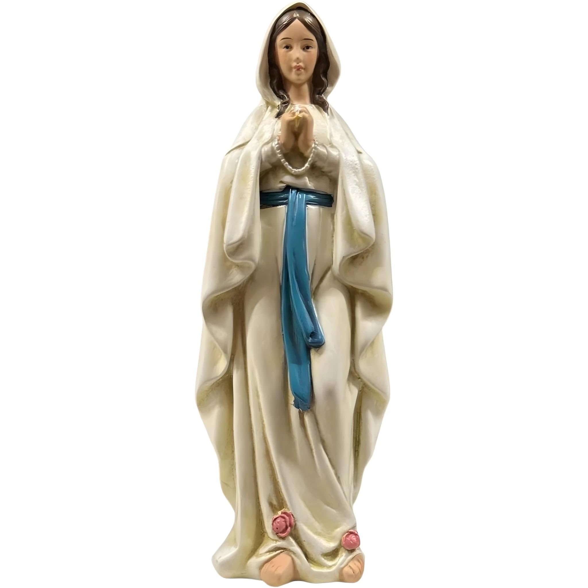 Dolfi | Madonna of Lourdes in Wood Pulp 15 cm | Hand-Coloured Wood in Val Gardena | Nativity Figure