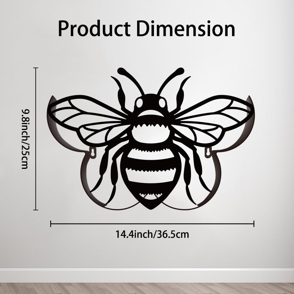 WADORN Bee Metal Toilet Paper Holder for Extra 8 Rolls, Novelty Animal Decorative Black Toilet Paper Rolls Storage Wall Mount & Freestanding Storage Organizer for Bathrooms Home Housewarming Gifts image 2