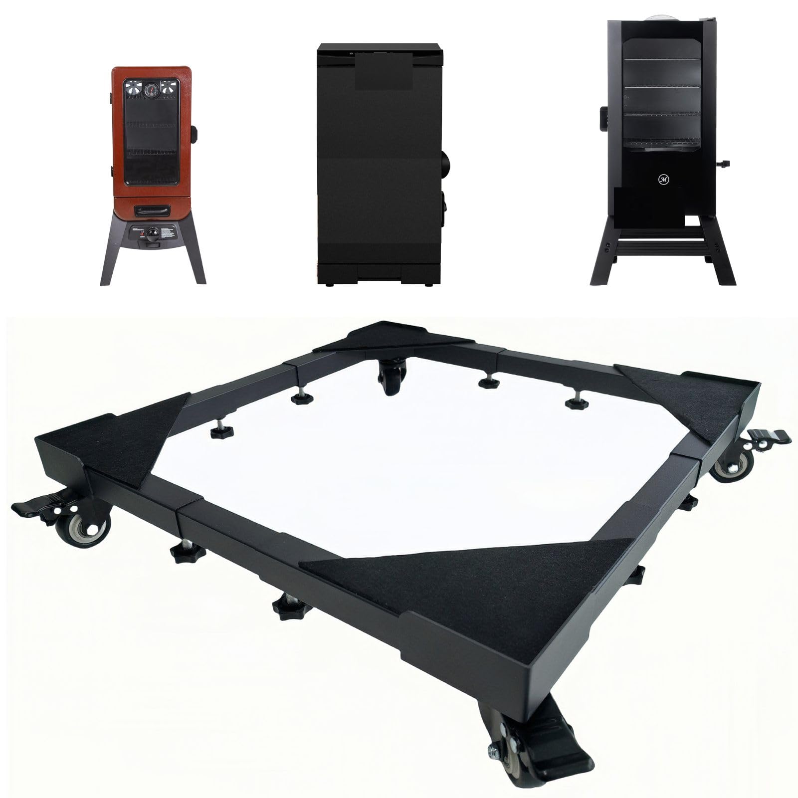 Leanaco Heavy Duty Smoker Stand for Electric Smokers, Universal Stand for Masterbuilt, Pit Boss & More, Black, Stainless Steel