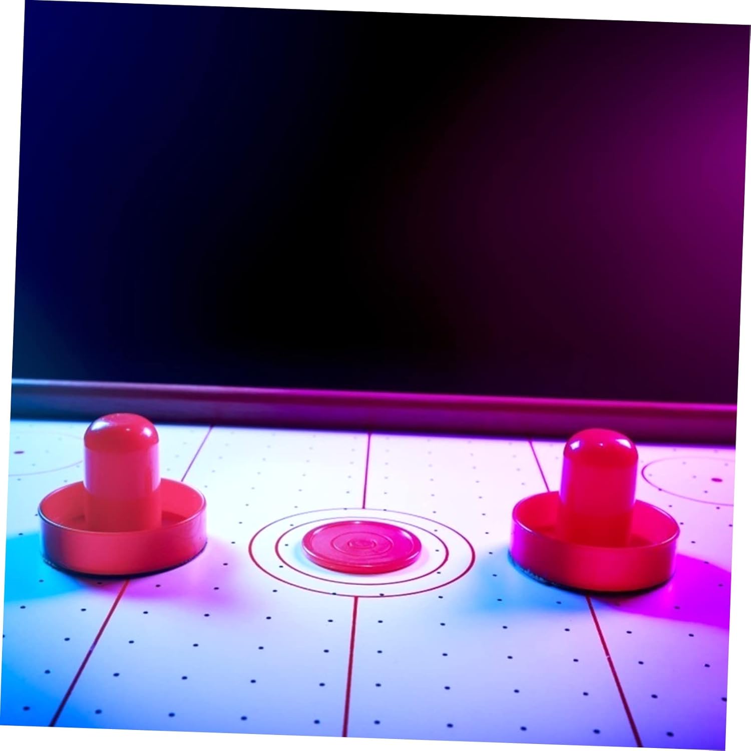 2sets Air Hockey Paddles and Pucks Replacement Accessories for Game Tables Strikers and Felt Pads for Enhanced Gliding Action