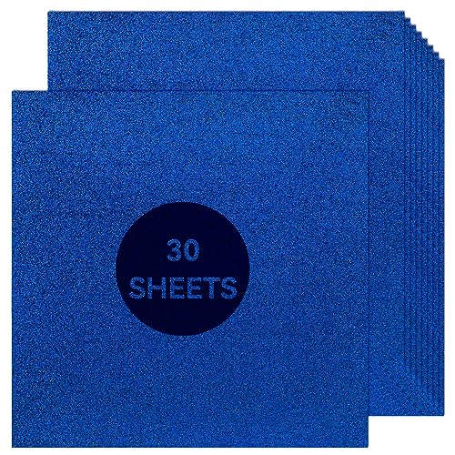 Bonmiy Blue Glitter Cardstock