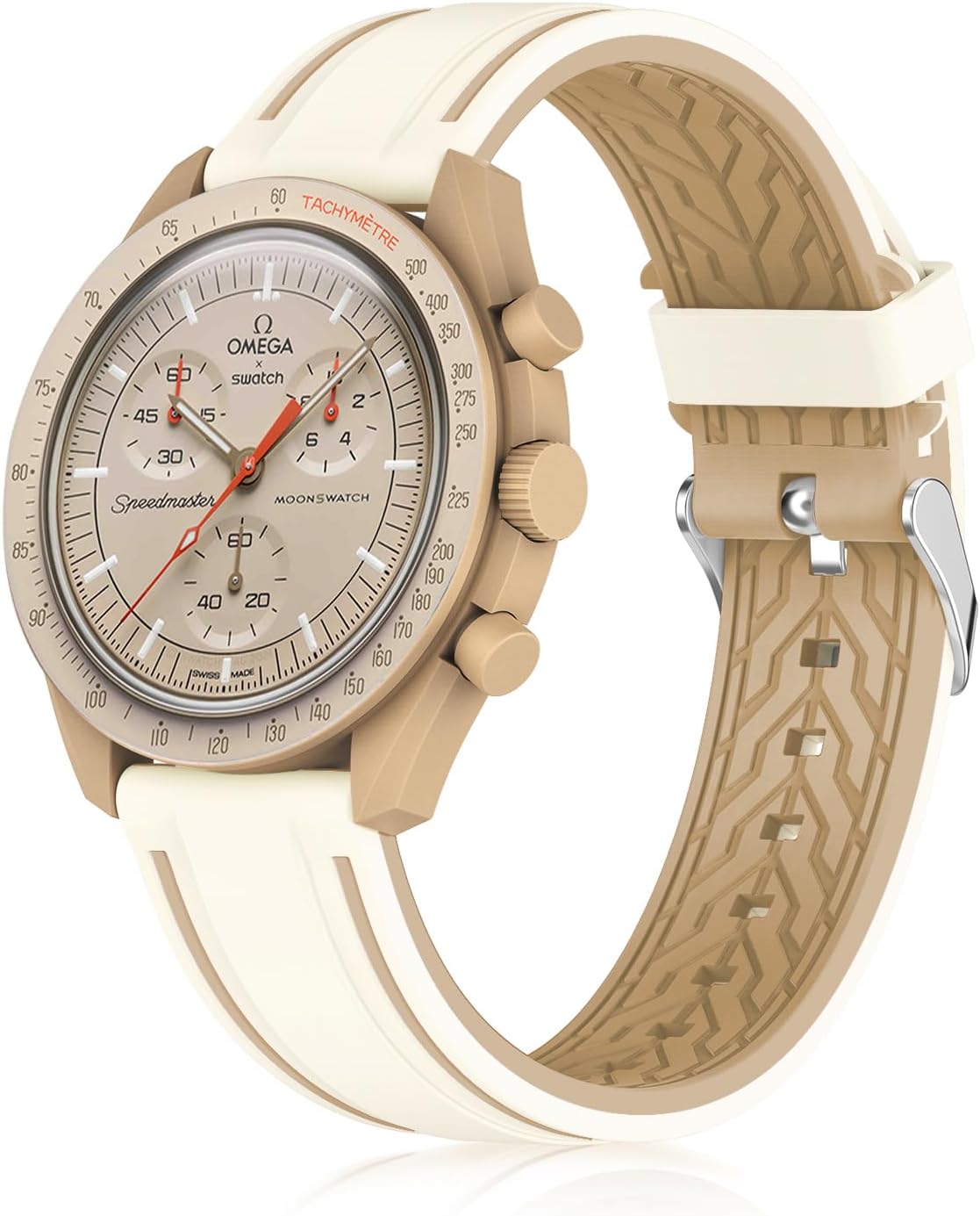 Band Compatible with Moonswatch,Soft Silicone 20mm Replacement Band for Omega X Swatch Moonswatch Speedmaster/Rolex/SEIKO for Women Men