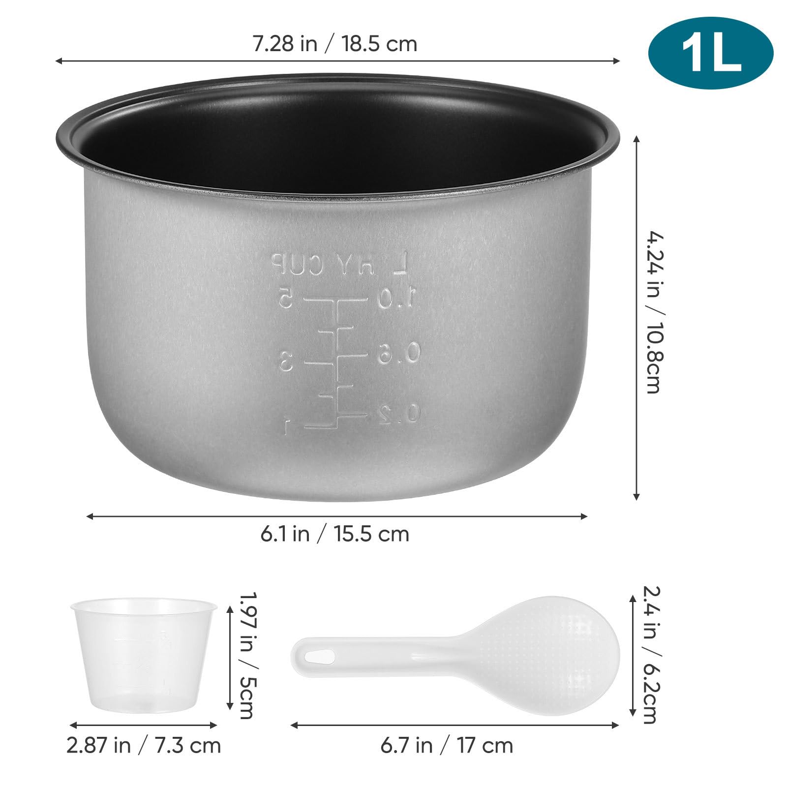 Aroma rice cooker water level markings inner pot
