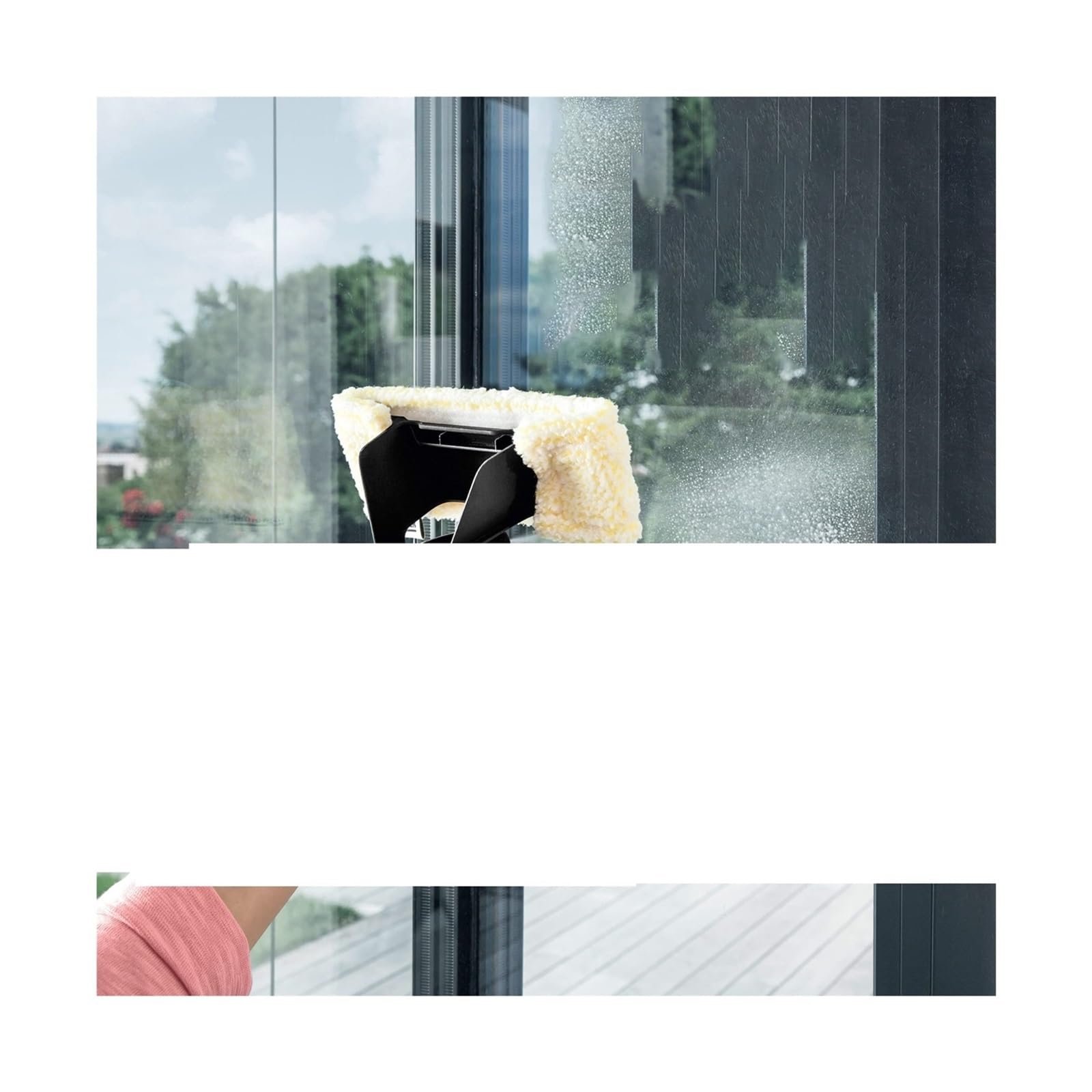 Aspiradora de ventanas, paño de fregona lavable, trapos de limpieza de vidrio, tira de goma, accesorios de repuesto, Compatible con Karcher,WV2 WV5(2pcs)