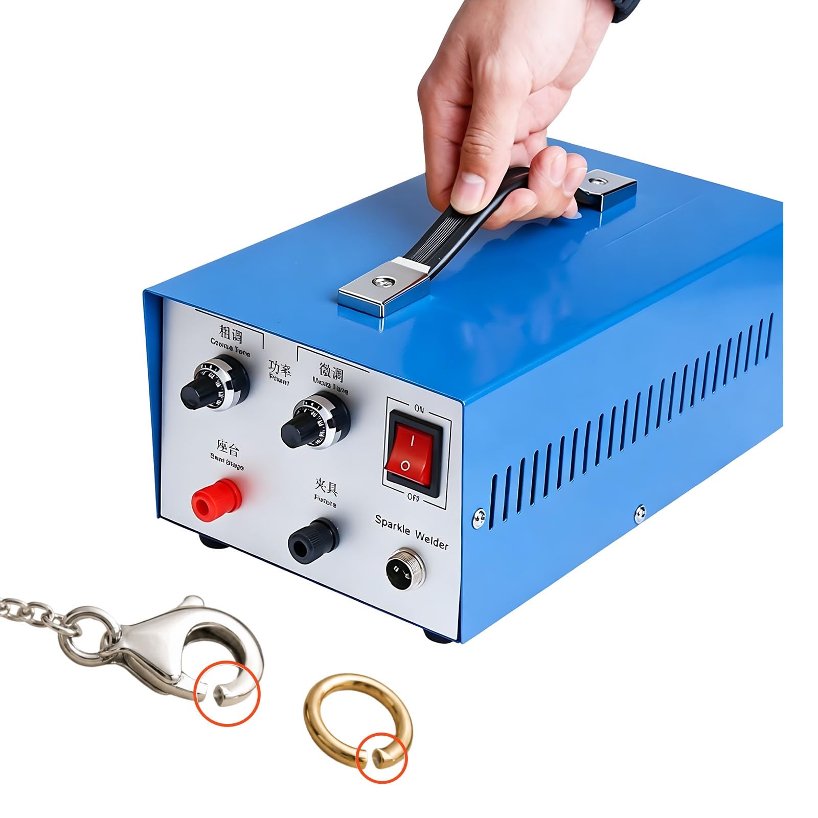 30A Pulse Sparkle Spot Welder for Gold Silver Platinum, Portable Jewelry Welding Machine with Foot Pedal, Precision Soldering Kit for Necklace Bracelet Repairing