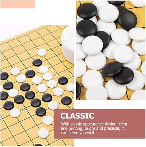 Miniatura 8 de jojofuny Juego de tablero de juego portátil tamaño de viaje con piedras de plástico convexas individuales y tablero Go Board clásico de estrategia