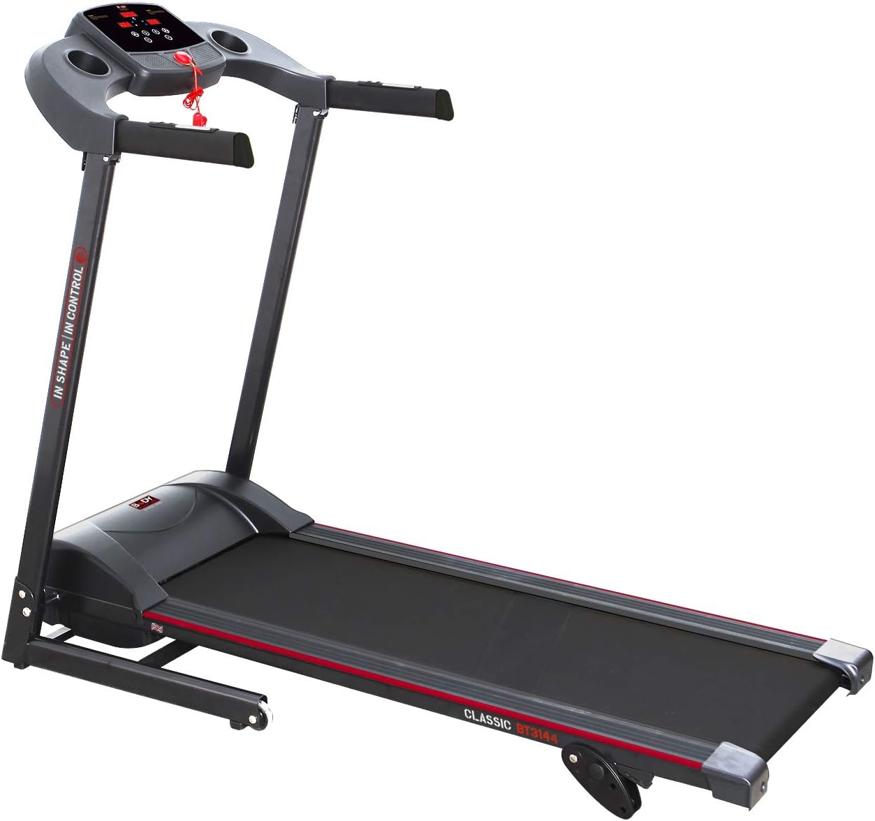 Body Sculpture BT3144 Motorised Treadmill | 12 Smart Programmes | Adjustable Speed (12KPH Max) | 2 Water Bottle Holders | 3 Level Manual Incline | Folds | Track Your Progress | Transport Wheels | More