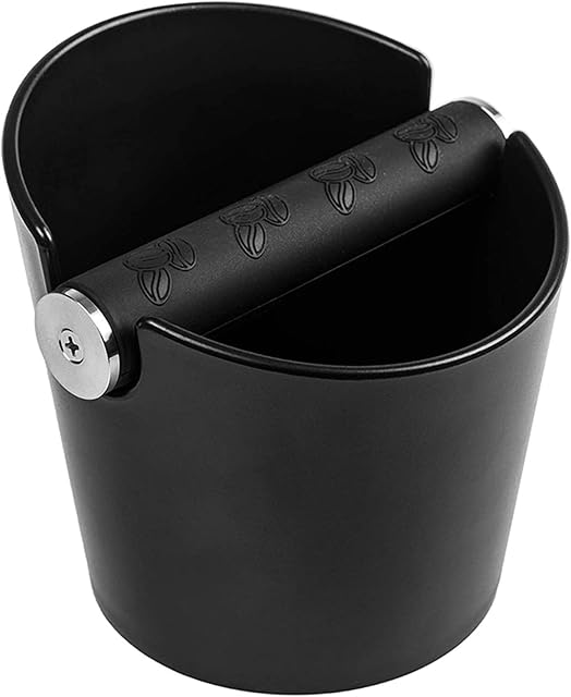 Coffee Knock Box, 4.8inch Espresso Coffee Bin for Coffee Grounds with Movable Rubber Metal Knock Bar and Rubber Band Non-Slip Base, Coffee Machine Accessories Use for Barista, Home & Cafe