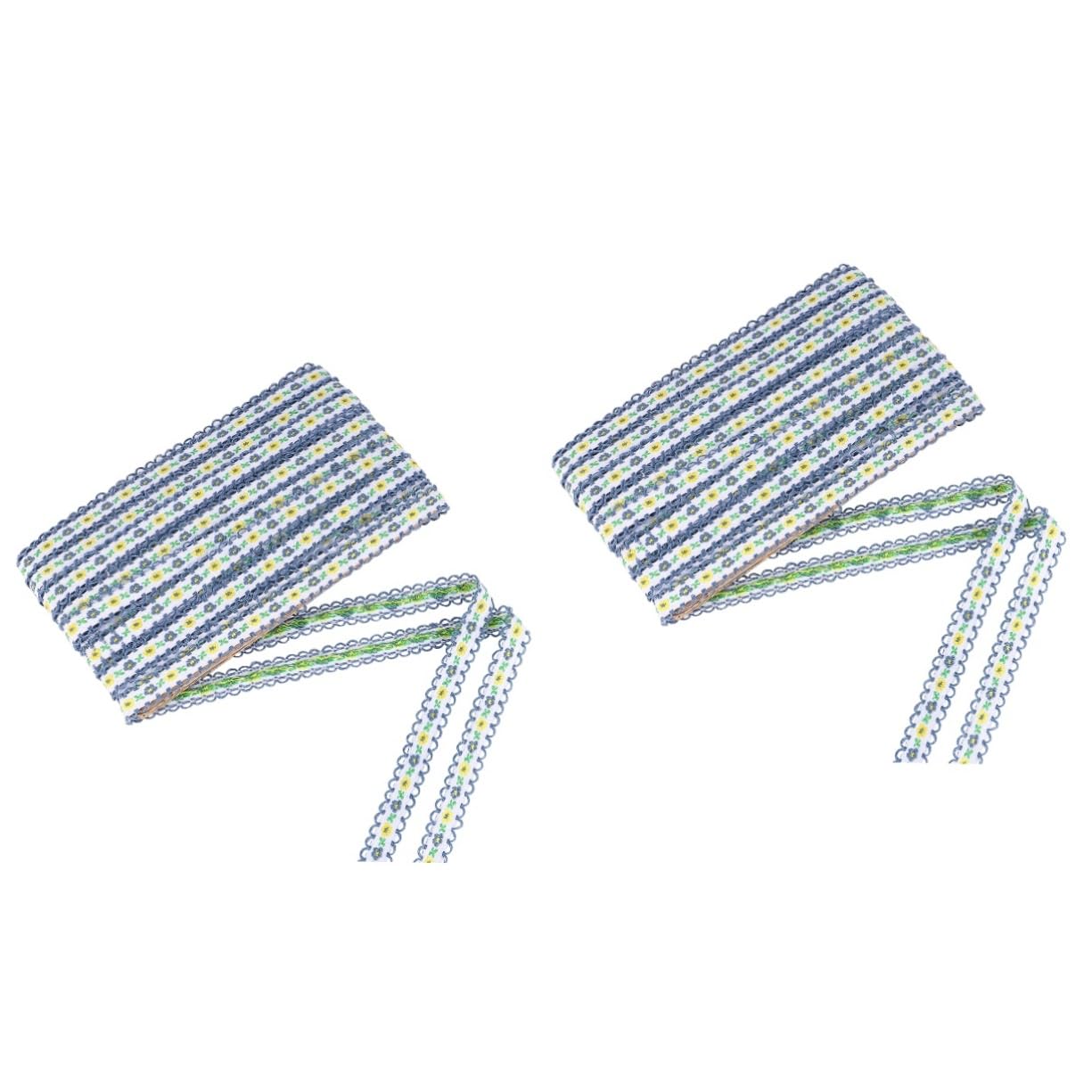 STOBOK 2piezas Cinta De Encaje Bordado De Accesorio De Costura Para Diseño Elegante y Duradero Para Vestidos y Decoración De Hogar Recorte De Encaje Bordado Versátil Yardas