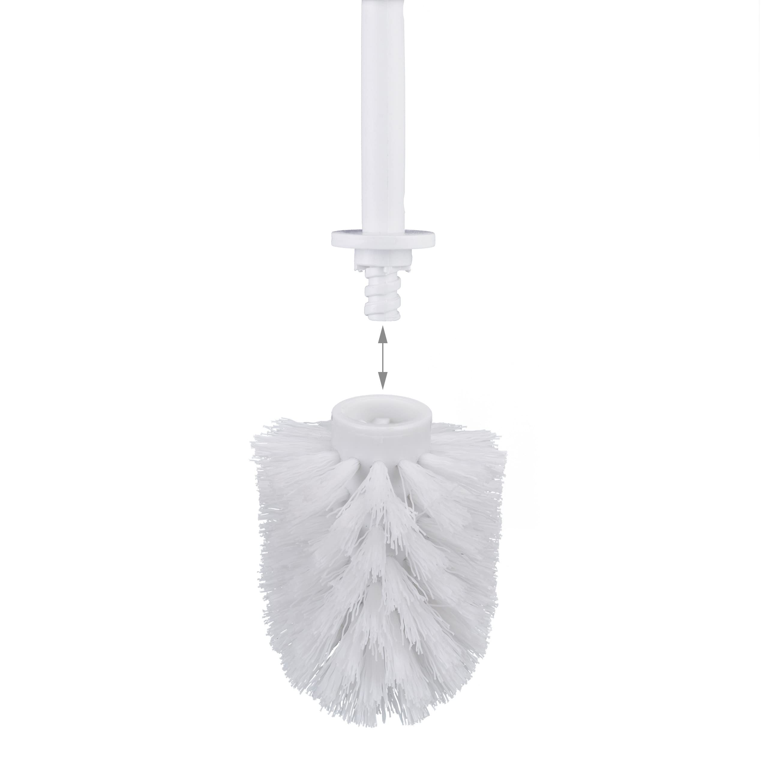 Juego 20 Cepillos de Recambio Escobilla de Baño, Plastico, Rosca de 9,5 mm y Diámetro de 8 cm, Blanco