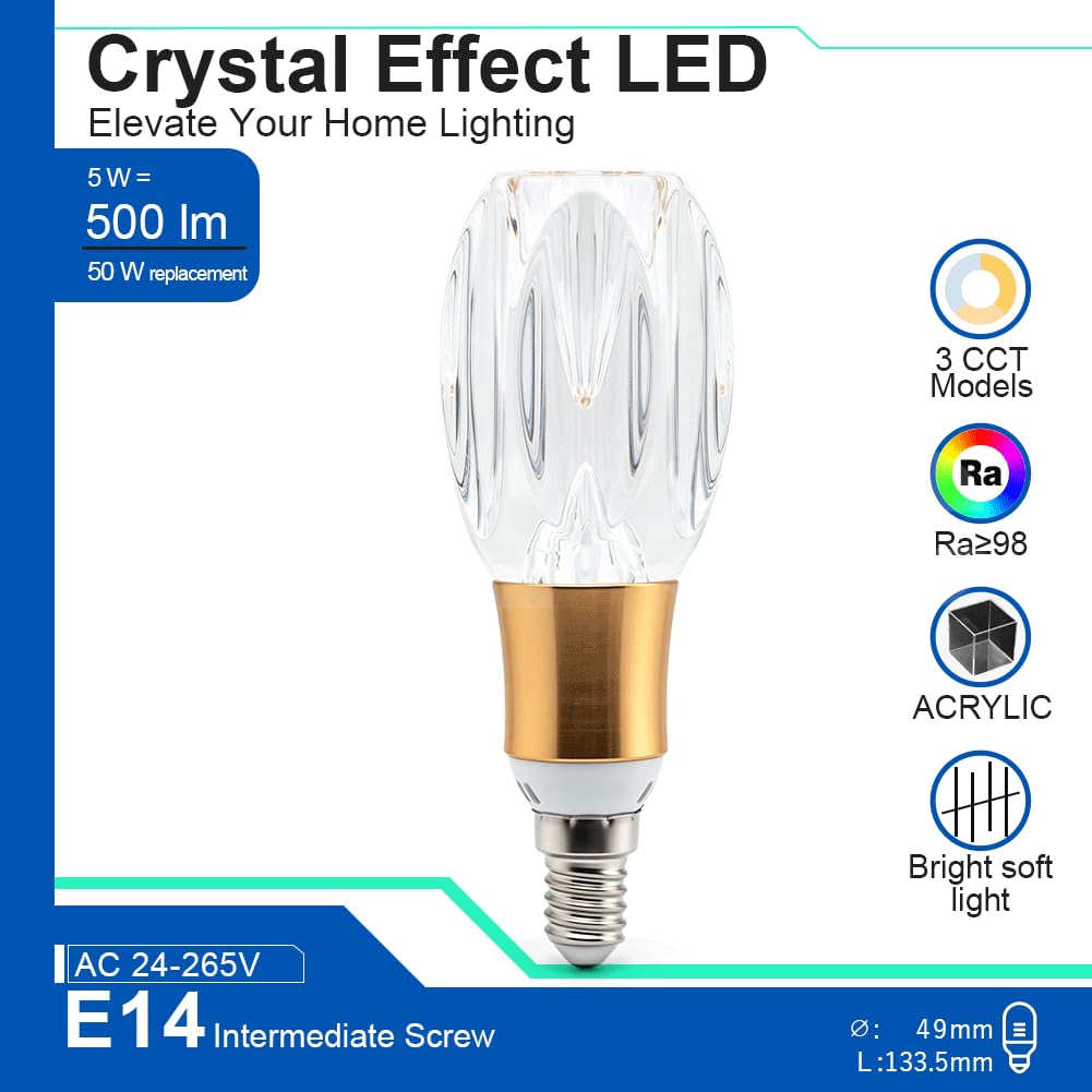 SOFOC E14 LED 3CCT Dimmabile Lampadina Nervata Yang Pesca Lampadario 10Pcs
