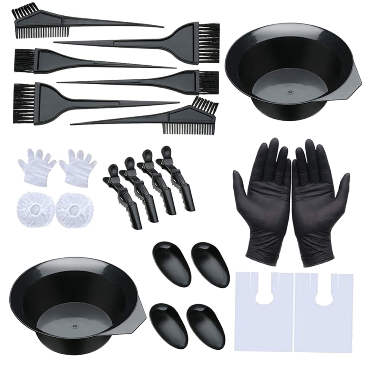 DOITOOL 2 Sätze À Stück Duschhaube Einweg Haarfarben-Kits Clip Haarfärbemittel-Set Haarfärbeset Kamm zum Färben der Haare Emulsion Suite 26-teiliges Set Haarfärbeschale einstellen