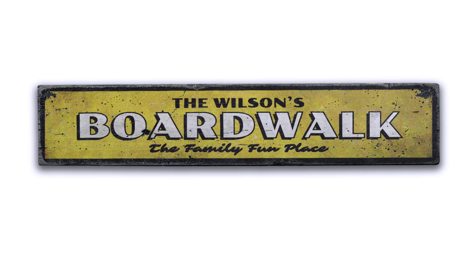 The Lizton Sign Shop Custom Boardwalk – Rustic Distressed Wood Sign, Beach Theme, Personalized Available