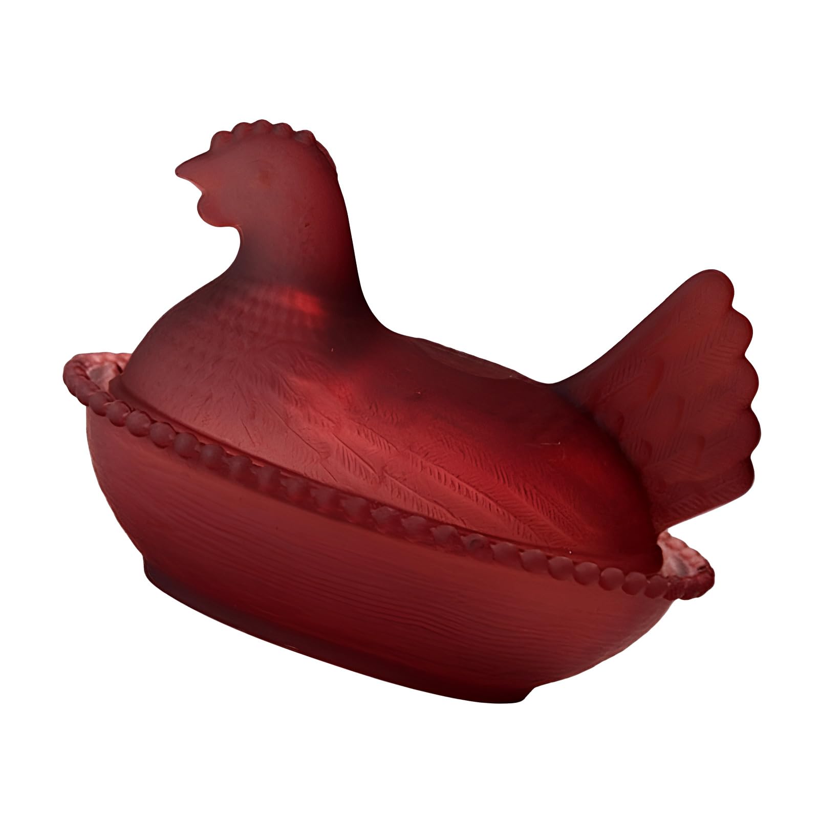 CRFFZ Crystal Glasses Chicken Shape Candy, Retro Bowl with Lid, Dessert Plate Snacks Bowl Ornament for Home Decors Jars with Lid Decorative