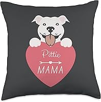 Vista 1 de jovy fits Pittie Mama Regalos para Pitbull, almohada Pit Bull Mom, 18 x 18 pulgadas, multicolor