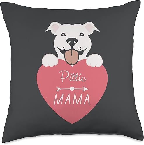 jovy fits Pittie Mama  Regalos para Pitbull, almohada Pit Bull Mom, 18 x 18 pulgadas, multicolor