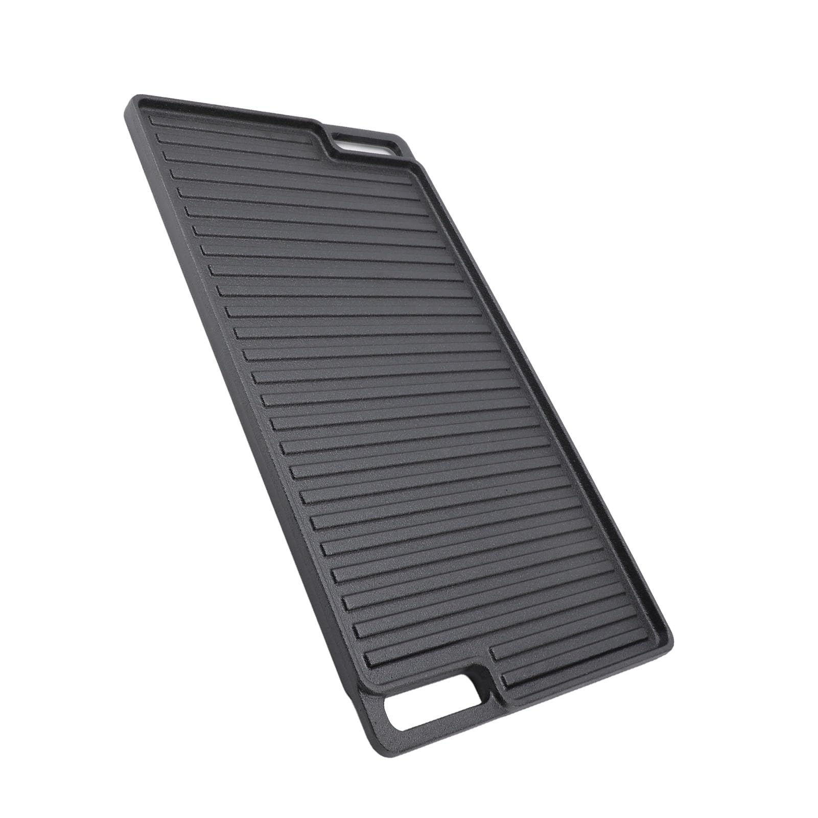 Eujgoov Cast Iron Reversible Grill Griddle Premium Non Stick Family Pan Cookware for Home Kitchen Camping 18.1x10.2x0.6in