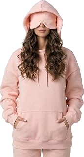 Ainangua Womens Oversized Hoodie with Built-in Eye Mask for Travel Sleep