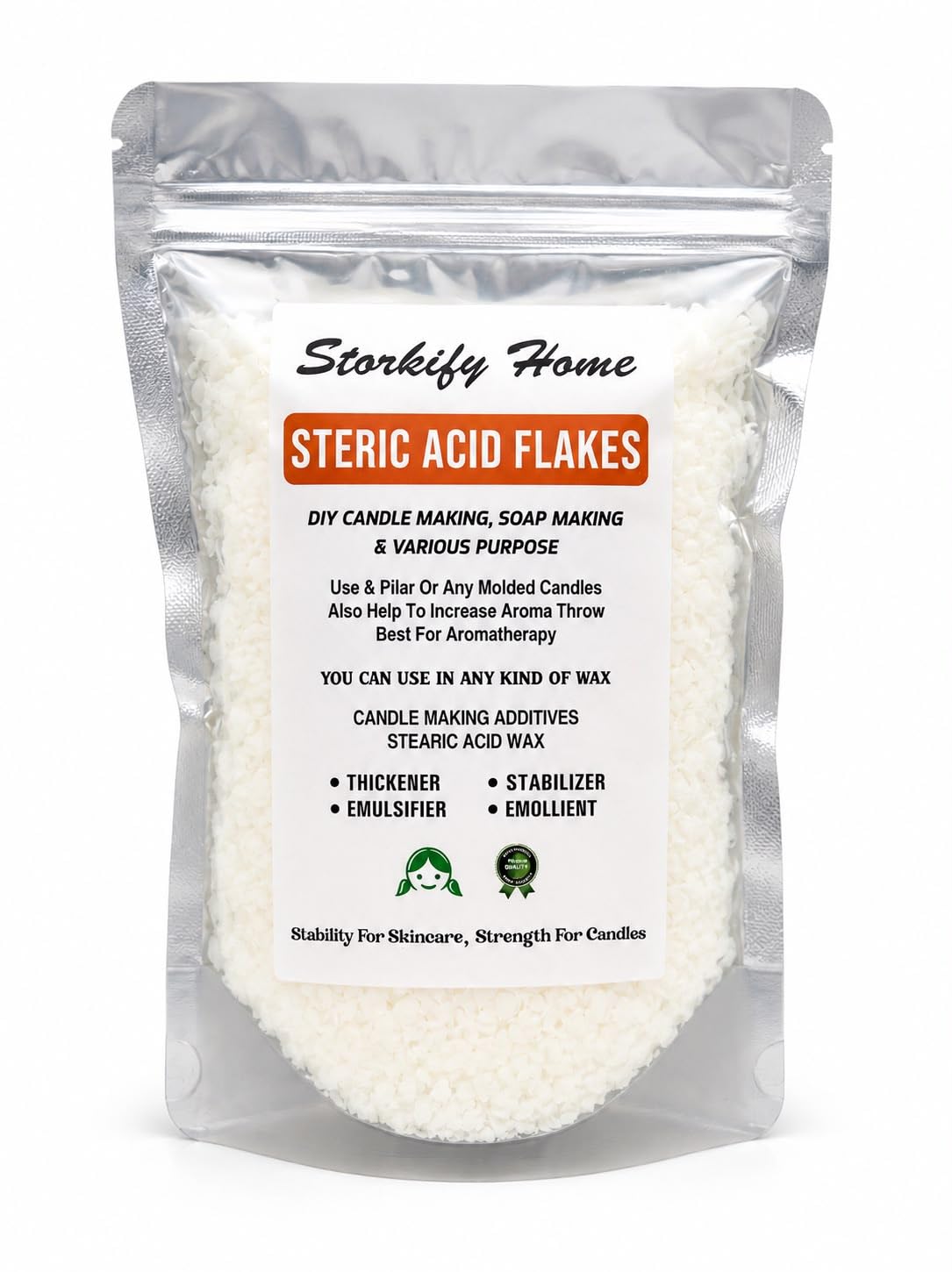 Stearic Acid, White Flakes, Pure Fatty Acid for Candle Making, Soap Crafting-image-47
