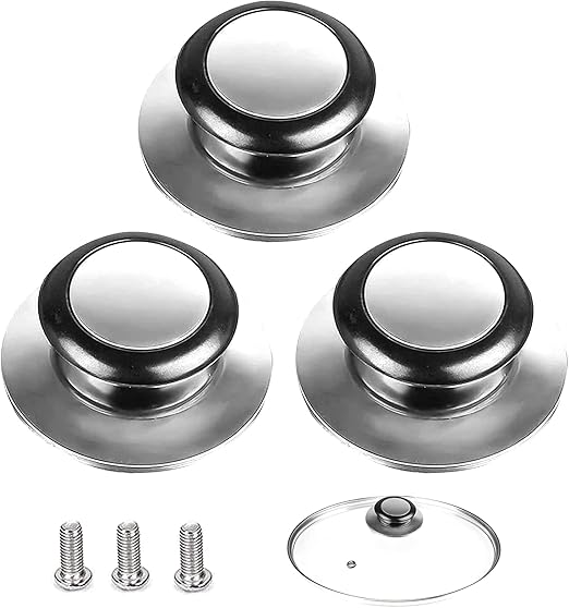 Quesuc 3 Piece Lid Knob, Handle Pan Lid, Suitable for Glass Lid Handle