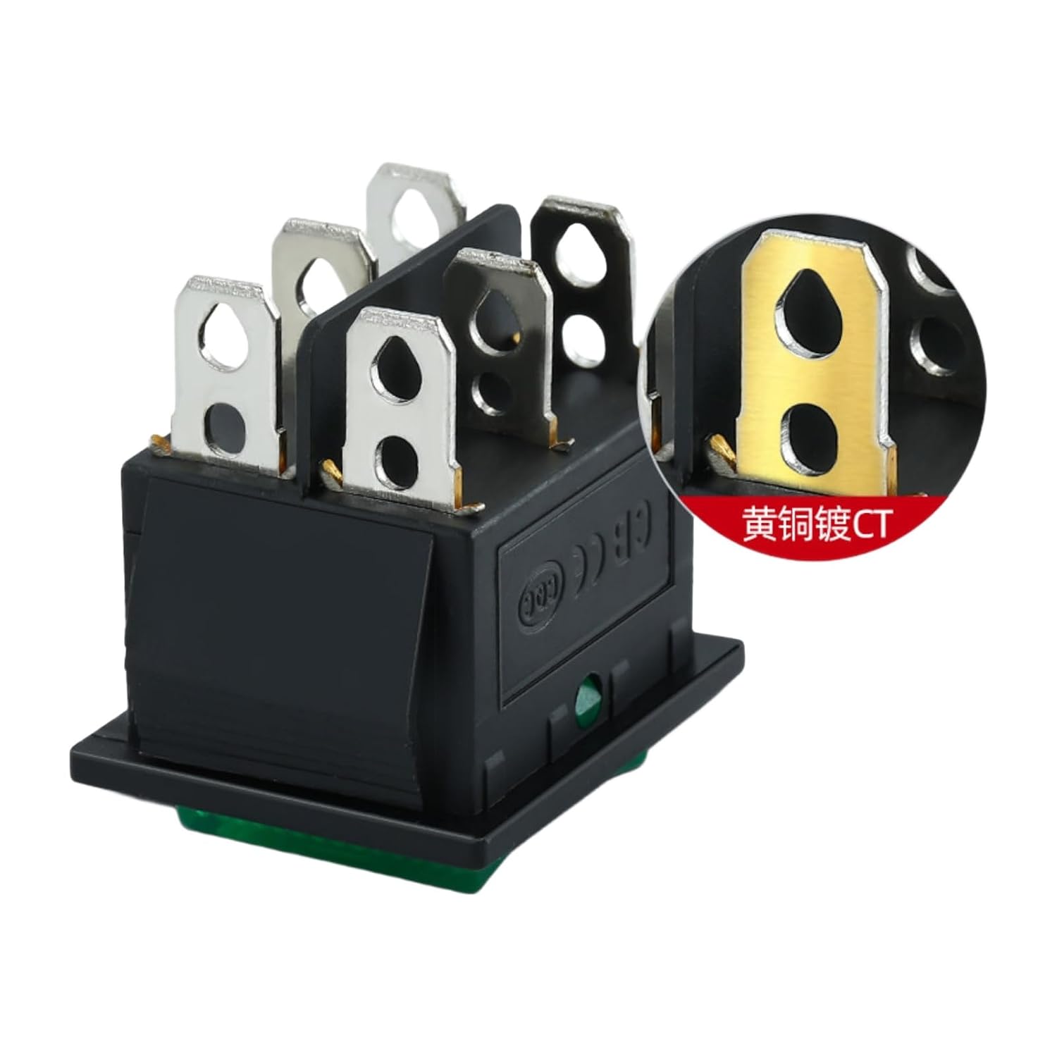 KCD4 Boat Type Switch Rocker Power Button 4 feet with Light 16A 250V 31x25mm(XB2BW34M1C 220V red)