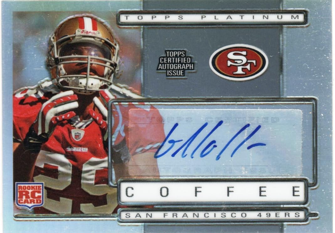 Glen Coffee Autographed & Serial Numbered # 521/550 Rookie Card Collectible Football Card - 2009 Topps Platinum Football Card #120 (49ers)