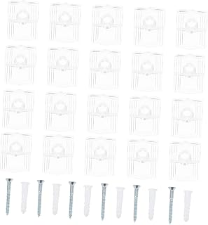 Uonlytech 1 Set Mirror Clip Plastic Clips Glass Shelf Brackets Plastic Screws Wall Mirror Holder Clips Fixing Supplies Clamps with Home Fixing Supplies Glass Clamps Furniture Glass Brackets