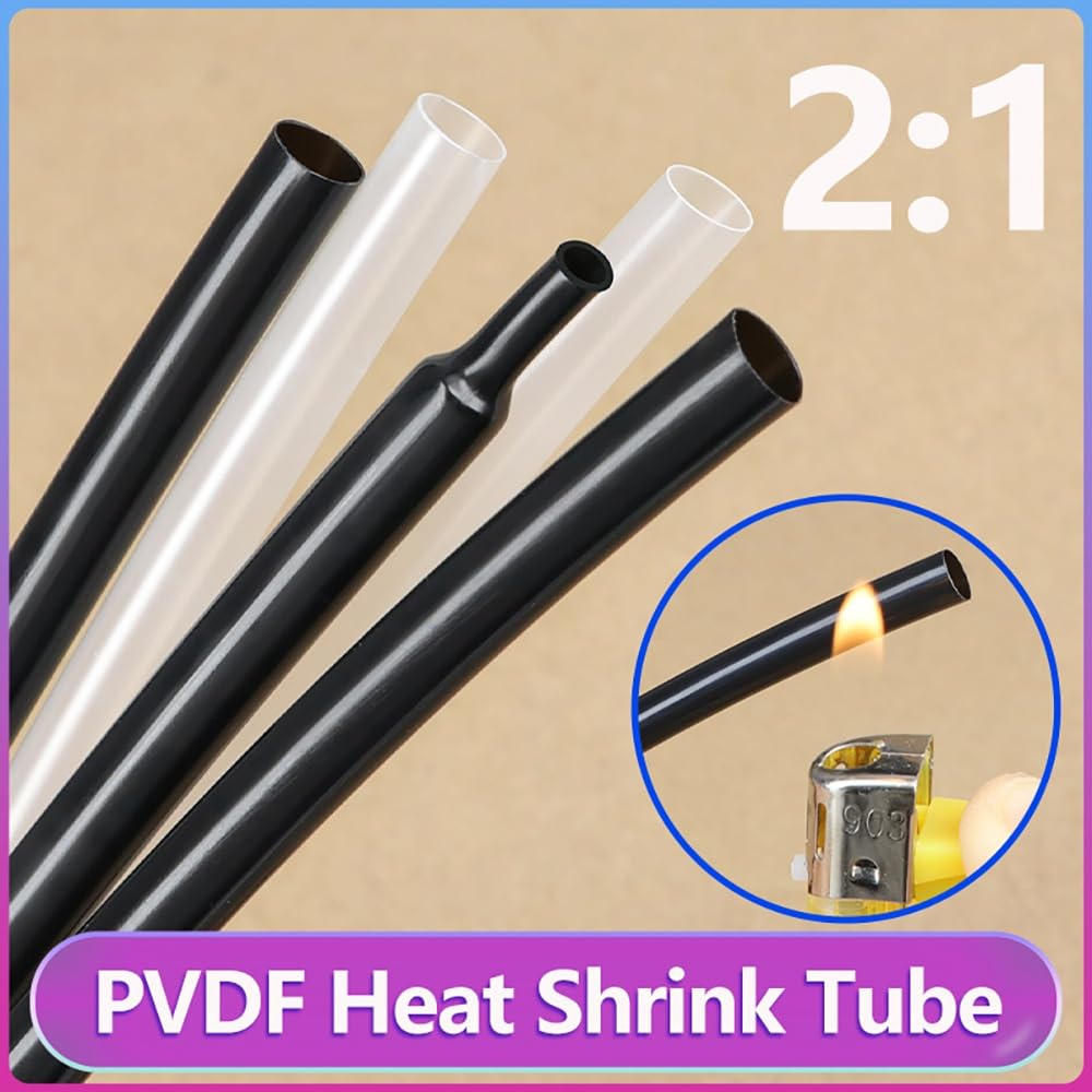 Manchon Thermorétractable for Câble PVDF 2:1, 5M, 0.8mm-25.4mm, 600V, Tube Haute Température Résistant À L'usure(15.4mm)