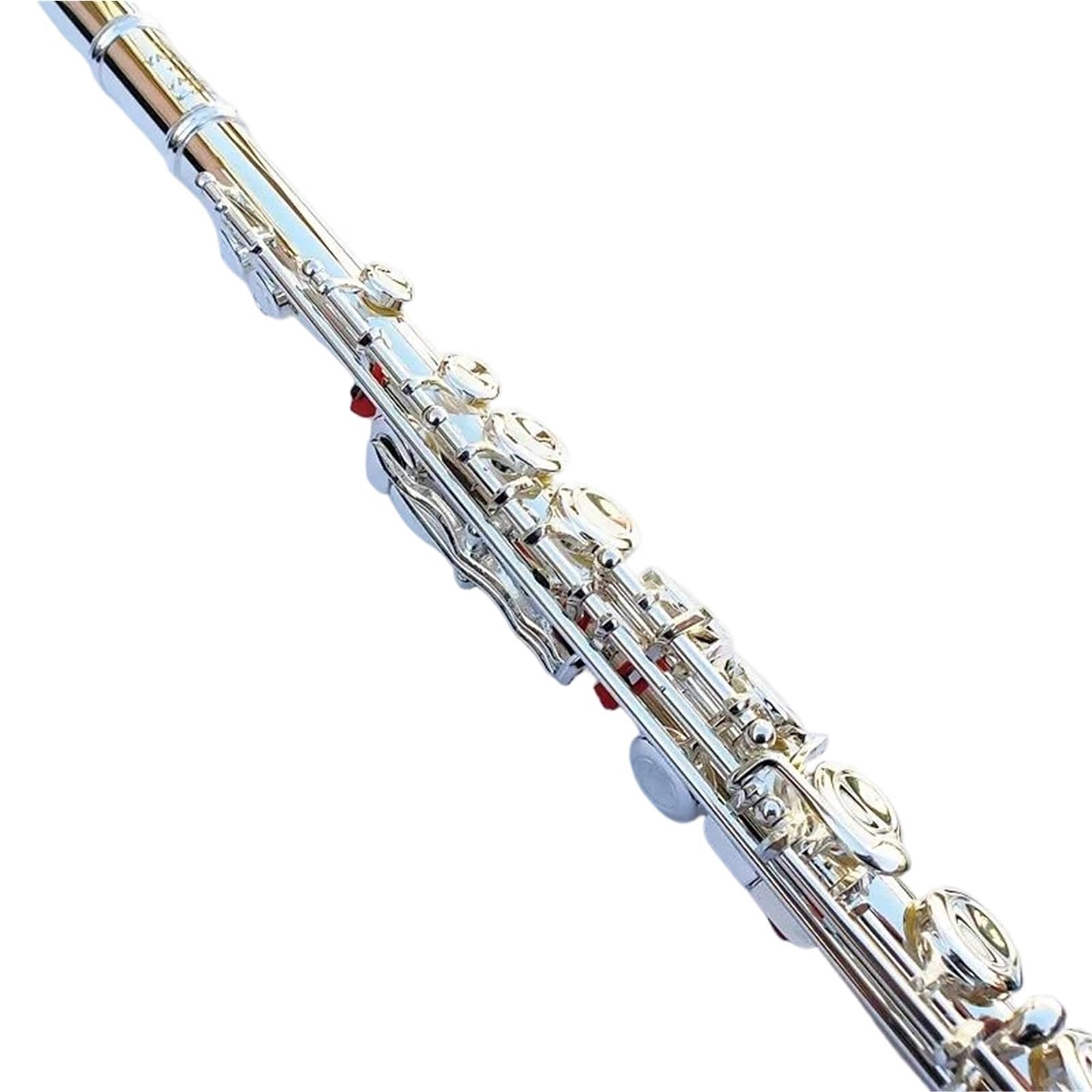 Classic Flet Poprzeczny YF-471 16 Otworów Z Kluczem E YF-271 Posrebrzany C Biała Miedź Flet Poprzeczny Instrumenty Muzyczne(YFL-471)