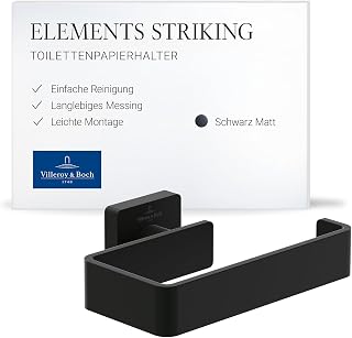 Villeroy & Boch Elements Striking Toilettenpapierhalter, eckig – Schwarz