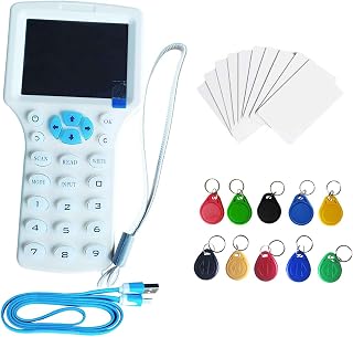 English Voice 10 Muti-Frequency RFID Copier Reader Writer Duplicator for ID/IC/Proximity Card, with 5PCS T5577/UID Changeable Key/Card
