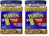 PLANTERS Salted Cocktail Peanuts, Party Snacks, Plant-Based Protein, 2 lb Jar (Pack of 2)