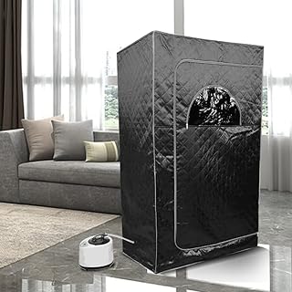 Tragbare Sauna, Mini Dampfsauna für Zuhause，Einzel Portable Sauna Raum Kann Müdigkeit Lindern,Gewichtsverlust,Fernbedienung Timing Temperatureinstellung (100 * 80 * 170cm schwarz)