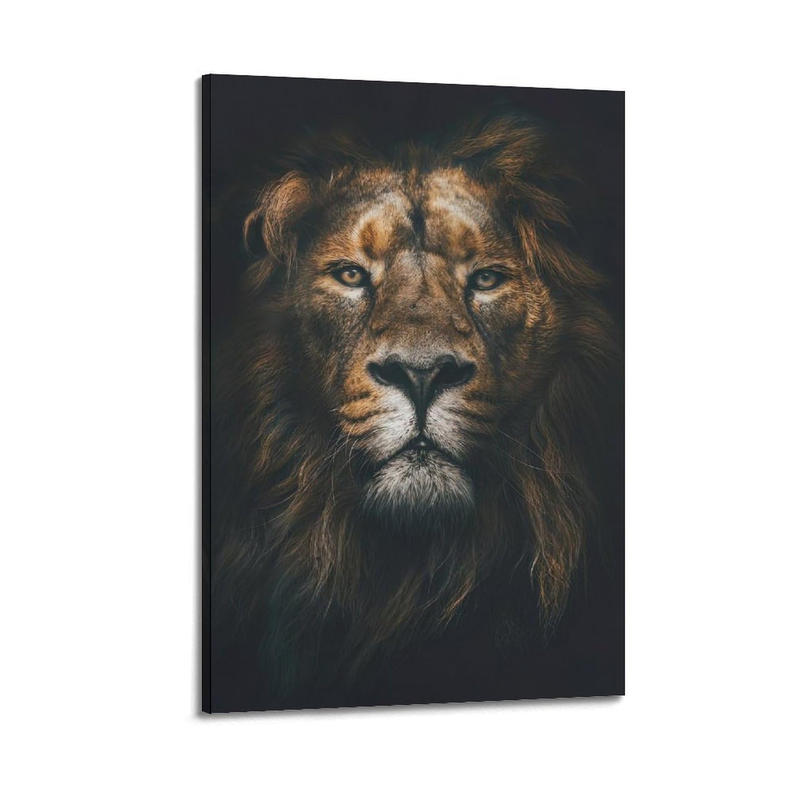 WPHSFX Animal Poster Dark Lion Face Poster Decorative Painting Canvas Wall Posters And Art Picture Print Modern Family Bedroom Decor Posters 24x36inch(60x90cm)