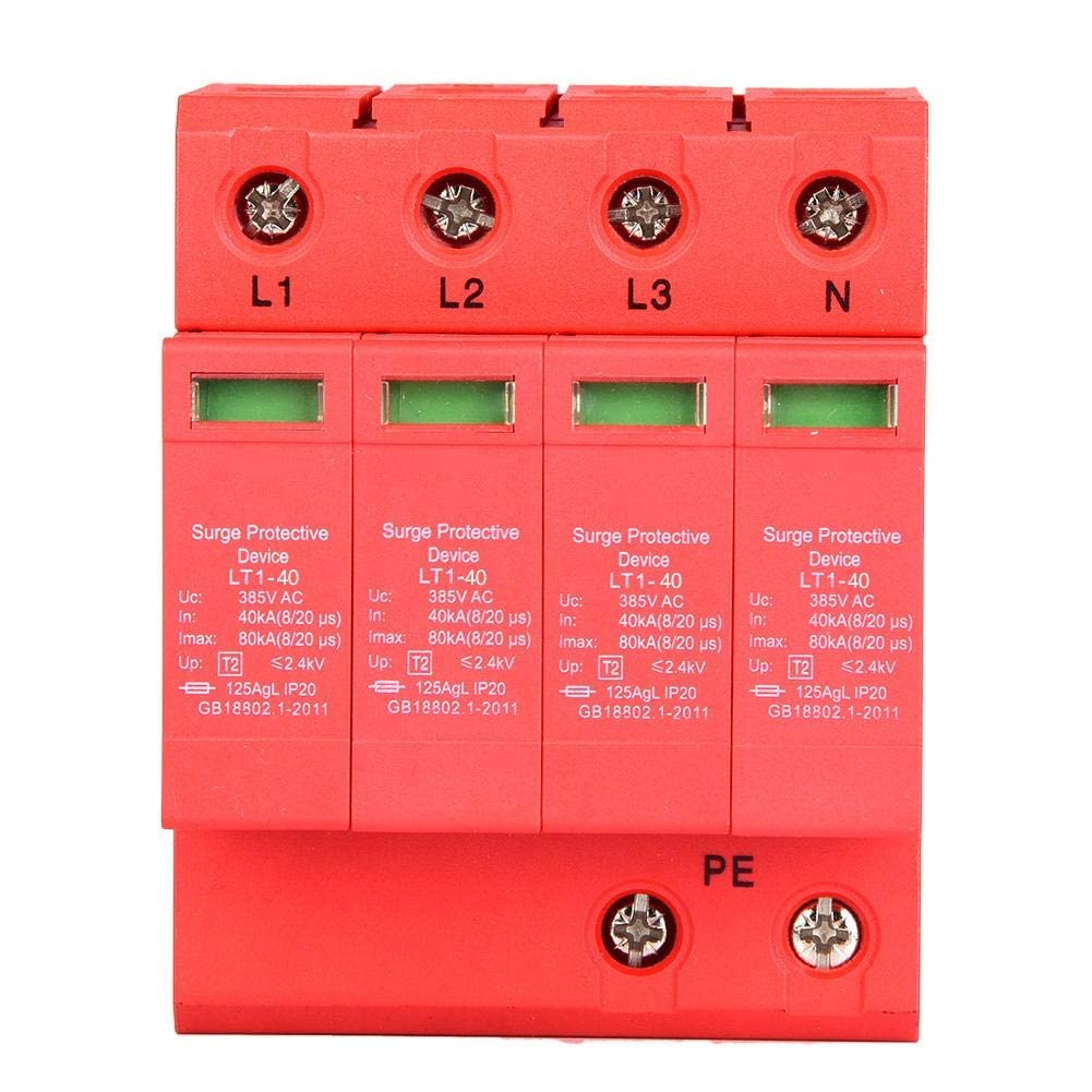Scaricatore Sovratensioni 4P 385V 20A 40KA per Protezione Casa Ufficio e Impianti Elettrici a Bassa Tensione