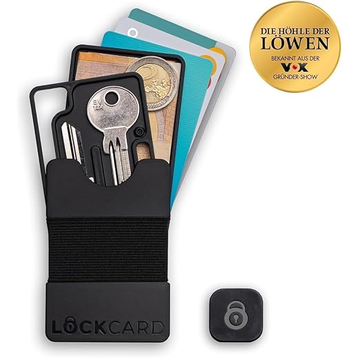 LOCKCARD Slim Wallet+ | 6 teiliges Bundle, kompakt, praktisch & modular | Kartenetui für bis zu 15 Karten, inkl. Bargeldfach, Schlüsselfach & Magnetholder | Aus recyceltem Kunststoff [Made in Germany]