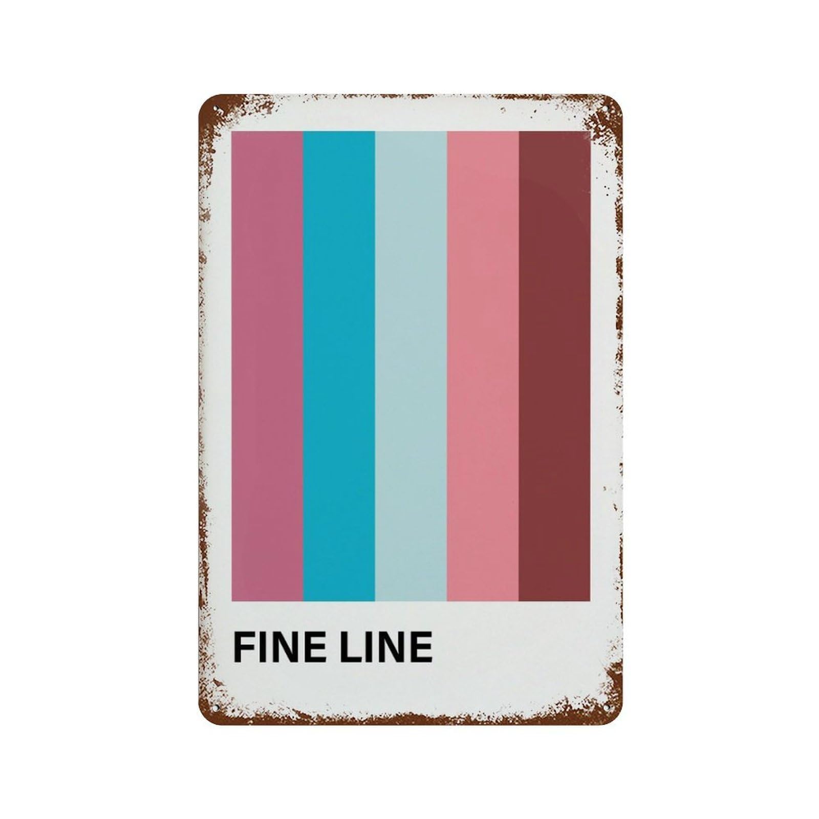 xiaoxiaoshen Fine Line Color Palette Minimalist Neutral Decor Wall Decor Art Metal Tin Poster Modern Home Decor Art Home Bar Shop Decorations Vintage Sign 30x20cm