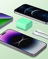 Vista 5 de Cargador de iPhone de carga rápida, paquete de 2 bloques de cargador de pared USB C de 20 W con 2 cables tipo C a Lightning certificados MFi de 6