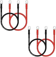 Vista 48 de Cables de batería de 4 AWG con terminales de cobre de 5/16 pulgadas (2 piezas de 1 pie).